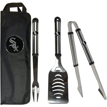 MLB 3-Piece BBQ Set with Canvas Case, Chicago White Sox