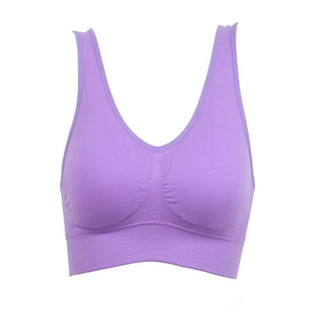 

Fymall Women s Stretch Workout Crop Top Fitness Yoga Gym Sports Bra Vest