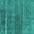 thumbnail image 1 of Ahgly Company Machine Washable Indoor Square Oriental Turquoise Blue Industrial Area Rugs, 4' Square, 1 of 4