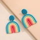 thumbnail image 2 of Boho Colorful Ceramic Polymer Clay Loop Earrings - Sweet & Lovely Candy Rainbow Pendant Drop Earrings - Perfect Gift for Women & Girls!, 2 of 5