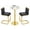 Table +Black Gold Chairs, variant on Lecut 3 Piece Bar Table and Chairs Set, 23.6" Marble Round Bar Table & 25" H PU Upholstered Bar Stools Set of 2, Modern Bar Table Set for Small Space, Apartment
