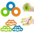 thumbnail image 1 of Fortalecedor de agarre de mano, ejercitador de dedos, entrenador de fuerza de agarre (6 unidades), material nuevo, entrenamiento de agarre de antebrazo, verde, azul, naranja, 10 x 5,5 x 1,5, 1 of 5