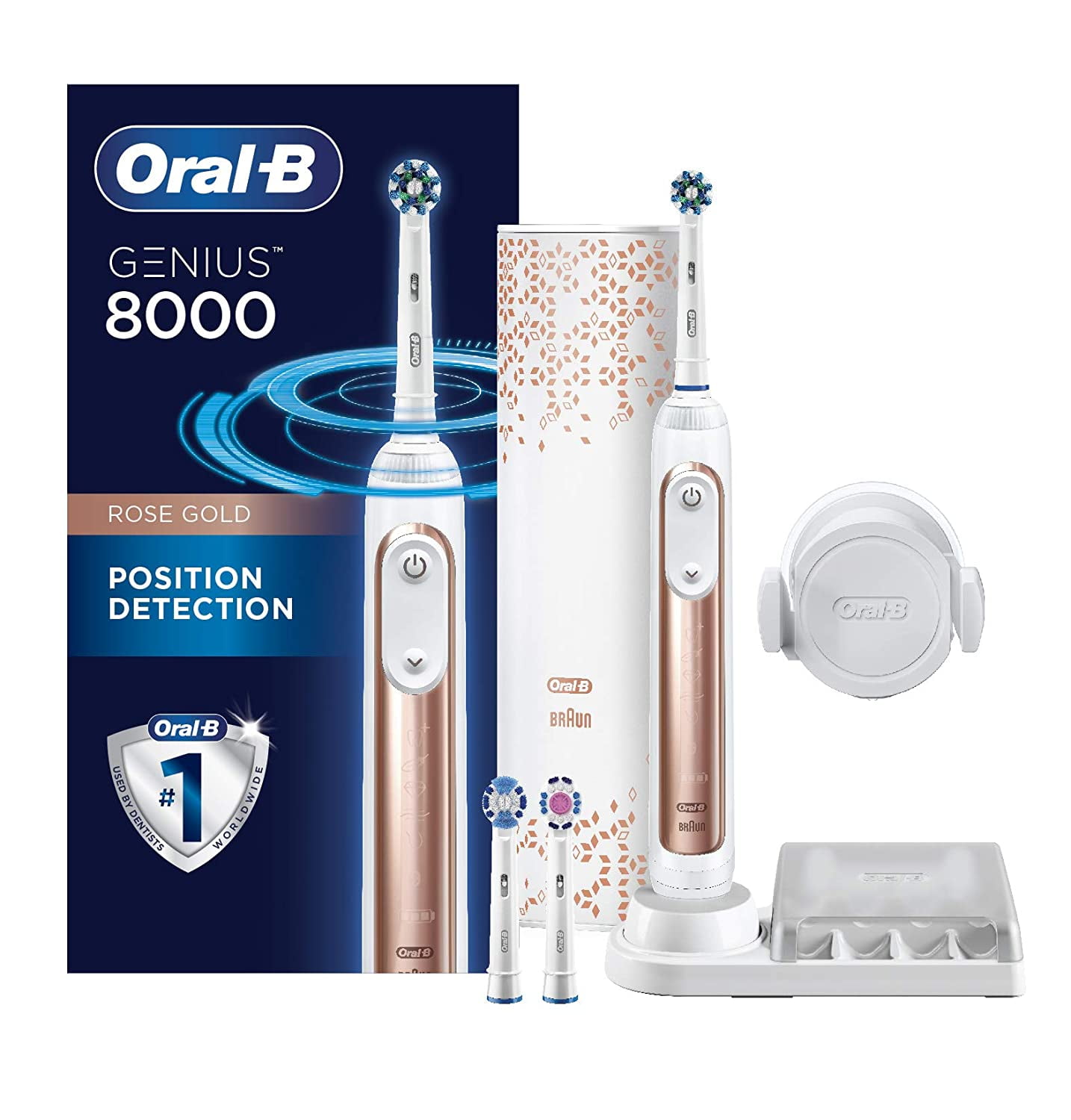 motor verdamping de wind is sterk Oral-B Genius Pro 8000 Electronic Power Rechargeable Battery Electric  Toothbrush with Bluetooth Connectivity, Rose Gold, Powered by Braun -  Walmart.com