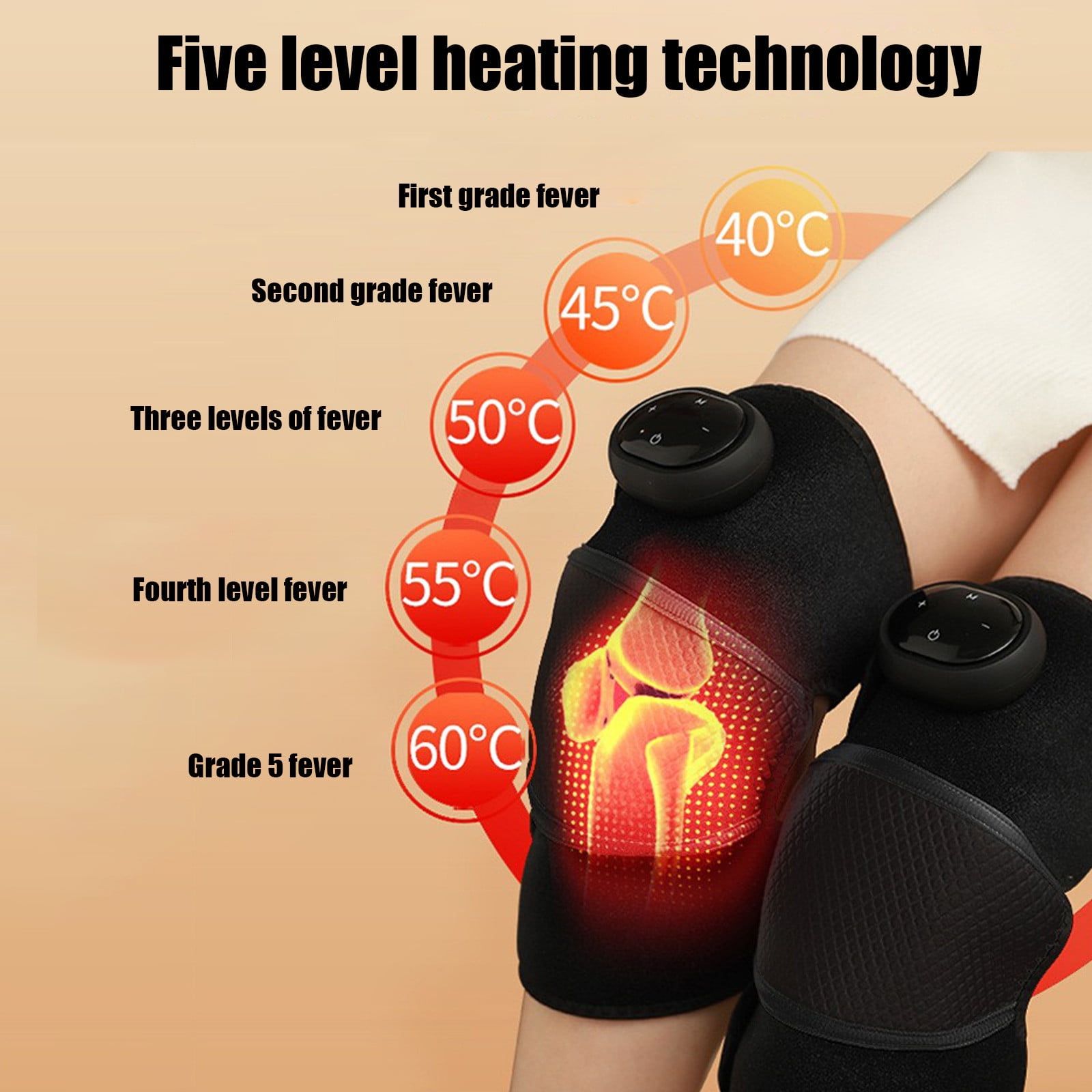 Knee Massager,Usb Knee Heating Pad,Cordless Knee Massager with Heat and Vibration for Knee Shoulder Elbow,Heated Knee Brace for Arthritis,Gifts for Men Women