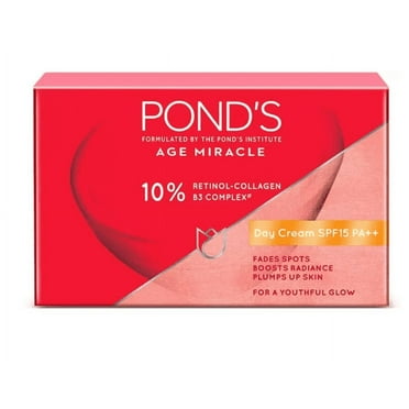 POND'S Age Miracle Day Cream 50 g, SPF 15 PA  , Anti Aging Face Moisturizer to Reduce Lines & Wrinkles - With Retinol-C, Vitamin E & Niacinamide