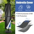 thumbnail image 3 of Patio Umbrella Cover for 10ft to 14ft Garden Outdoor Umbrella with Zipper and Rod,Waterproof and Durable,Gray, 3 of 9