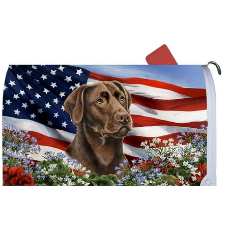 Chocolate Labrador - Best of Breed Patriotic I Dog Breed Mail Box