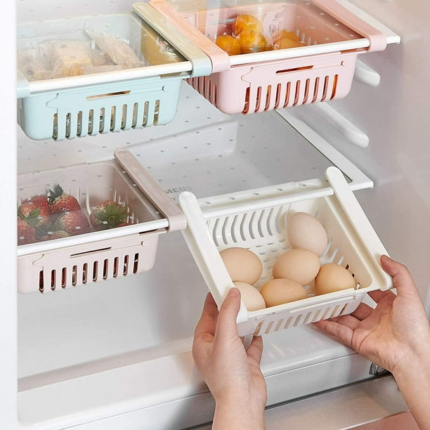 Caja de almacenamiento para refrigerador (paquete de 4) Refrigerador plegable con organizador de cajones Caja de almacenamiento para refrigerador Mantenga el refrigerador