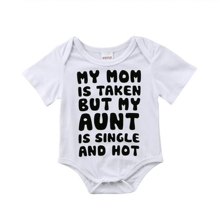 

Newborn Infant Baby Boys Girls Romper Summer Short Sleeve Letter Printed Triangle Bodysuit White