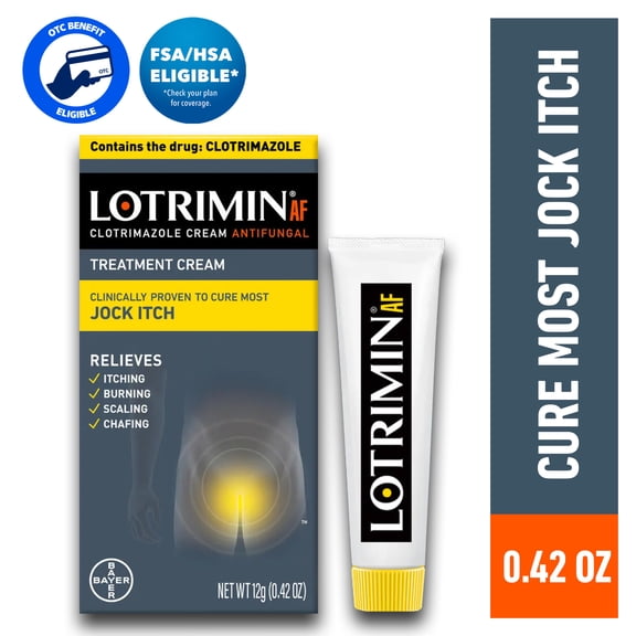 Lotrimin AF Clotrimazole Jock Itch Antifungal Treatment Cream, 12G, 1 Tube