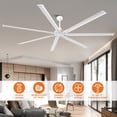 thumbnail image 6 of Parrot Uncle 100" Aluminum Blade White HVLS Ceiling Fan without Light, Extra Large Windmill Ceiling Fan with Remote Control, 6 of 17