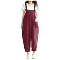 thumbnail image 2 of GaThRRgYP Womens Jumpsuits and Rompers,Womens Fashion Summer Solid Casual Camis Sleeveless Suspender Jumpsuit, 2 of 6