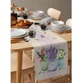 thumbnail image 5 of Boanket Spring Floral Tulip Table Runner - 72 Inch Long, Kitchen Dining Table Runner Dresser Scarves, Lavender Jasmine Vase Farmhouse Home Decor for Coffee Table Wedding Party Banquet, 5 of 8