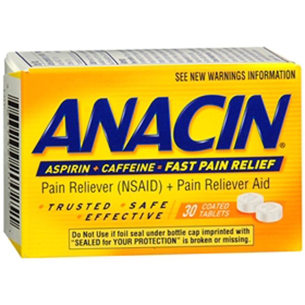 Anacin Fast Pain Relief Aspirin Tablets, 30 Count
