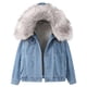 thumbnail image 1 of Chaquetas para mujer Chaqueta de cuello corto de mezclilla cálida Chaqueta delgada de invierno con capucha Abrigos Odeerbi ODB-3, 1 of 6
