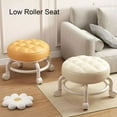 thumbnail image 4 of Tabouret Roulant Bas, Tabouret Roulant Rond Bas en Cuir PU Pivotant à 360 Petit Tabouret avec Roulettes Universelles Repose-Pieds pour Maison Bureau Garage Boutique Mise en Forme Sport, 4 of 7