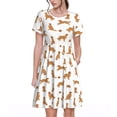 thumbnail image 1 of Lsque Labrador Retriever Imprimé Chien Robe Décontractée pour Femmes T-Shirt Été Manches Courtes Col Rond Robes Évasées, 1 of 6