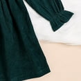 thumbnail image 5 of Splozh Long Sleeve Girls Dress Toddler Toddler Girl Fall Winter Clothes Corduroy Ruffle Long Sleeve Vintage Dress Little Girl Outfit Dark Green,12-18 Months, 5 of 6