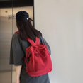 thumbnail image 3 of Mochila de lona pequeña para mujeres y niñas, bonita mochila estética Rojo -, 3 of 8