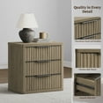 thumbnail image 5 of SICOTAS 26"H Tall Farmhouse 3 Drawer Nightstands Set 2, Small Modern Wood Bedside Table with 3 Fluted Drawers & Black Handles, Chest of Drawers, End Table for Bedroom Living Room Entryway, Grey Alder, 5 of 9
