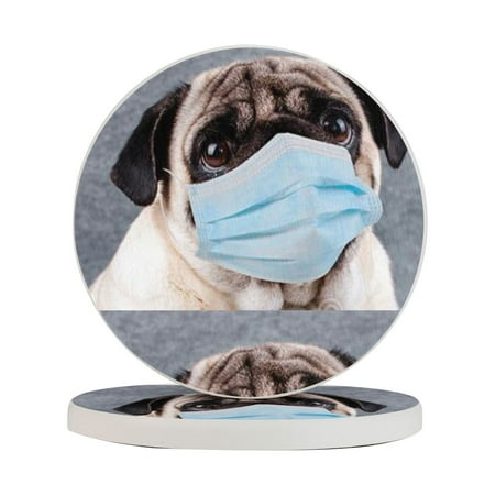 

Circular Drink Coasters Set Dog Mouth Cover Beautiful Home Decor Diatomite Heat-Resistant Diatomite Protect Table Countertop