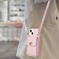 thumbnail image 6 of Dteck Wallet Case for iPhone 15 Plus, Cute Luxury Bag Design, Elegant Purse Flip Card Pouch Cover Soft PU Leather Case with Shoulder Strap,Pink, 6 of 6