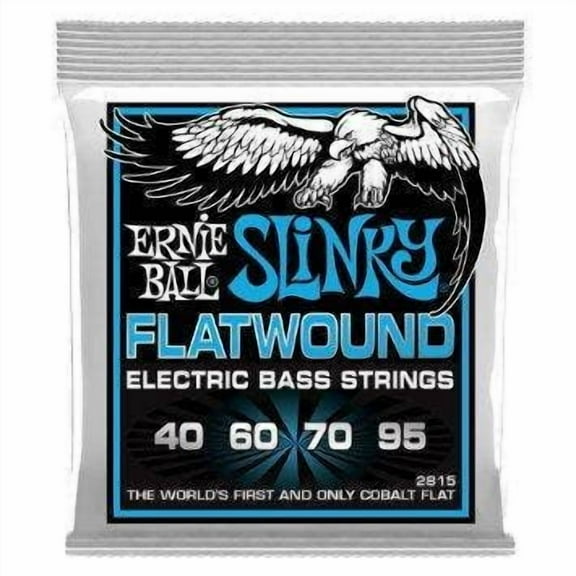 Ernie Ball Extra Slinky Flatwound Bass Guitar Strings, 40-95 Gauge (P02815)