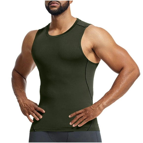 CHGBMOK Mens Tank Tops Summer Fashionable Solid Color Drying Sleeveless Sports and Fitness Top Sizes M-3XL