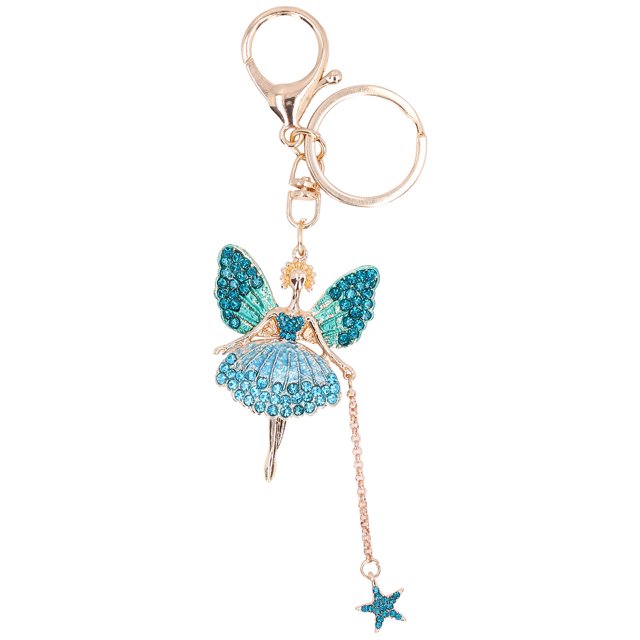 FLAMEEN Rhinestone Keychain, Metal Keychain Cute Angel Girl Shape For Car Hanging Pendants For Bag Decoration For Gift