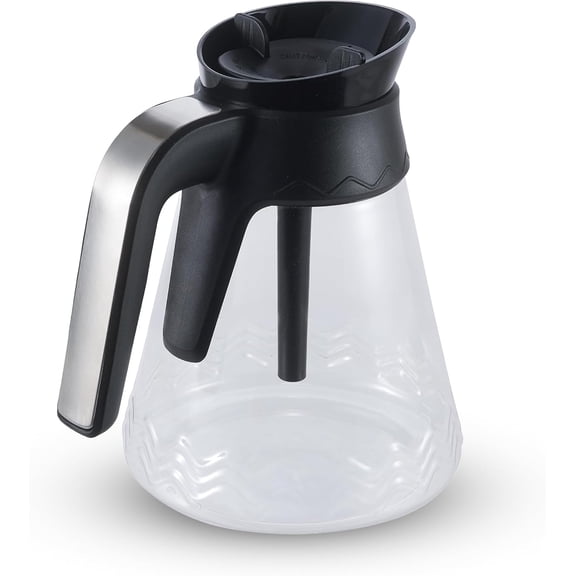 Replacement 6-Cup Glass Carafe Fits Ninja Coffee Bar Brewers CF080, CF081, CF082 & More, BPA-Free with Easy-Grip Handle & Dripless Spout