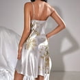 thumbnail image 4 of Xysaqa Women Sleepwear Satin Nightgown Mini Slip Chemise Short Nightwear Floral Print Womens Lingerie Cowl Neck Sleep Dress S-3XL, 4 of 4