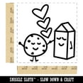 thumbnail image 2 of Cookies and Milk Best Friends Hearts Love BFF Self-Inking Rubber Stamp Ink Stamper - Blue Ink - Large 1-1/2 Inch, 2 of 7