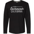 thumbnail image 3 of Inktastic From Sacramento California in White Distressed Text Long Sleeve T-Shirt, 3 of 5
