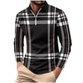 thumbnail image 2 of Blusa y camisa de manga larga con cuello vuelto para hombre, informal, con estampado, de manga larga, con solapa y media cremallera, deportiva, de poliéster., 2 of 3