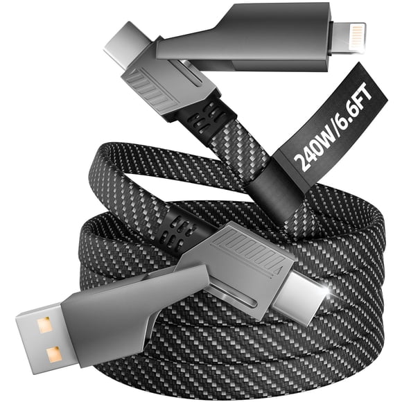 Cable de carga Firsting 4 en 1, 240 W, rápido, USB C Lightning