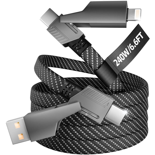 Cable de carga Firsting 4 en 1, 240 W, rápido, USB C Lightning
