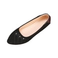 thumbnail image 2 of Miluxas Women's Rhinestone Studded Ballet Flats, Pointed Toe Slip-On Comfortable Casual Work Dress Shoes Black 7.5(40), 2 of 9