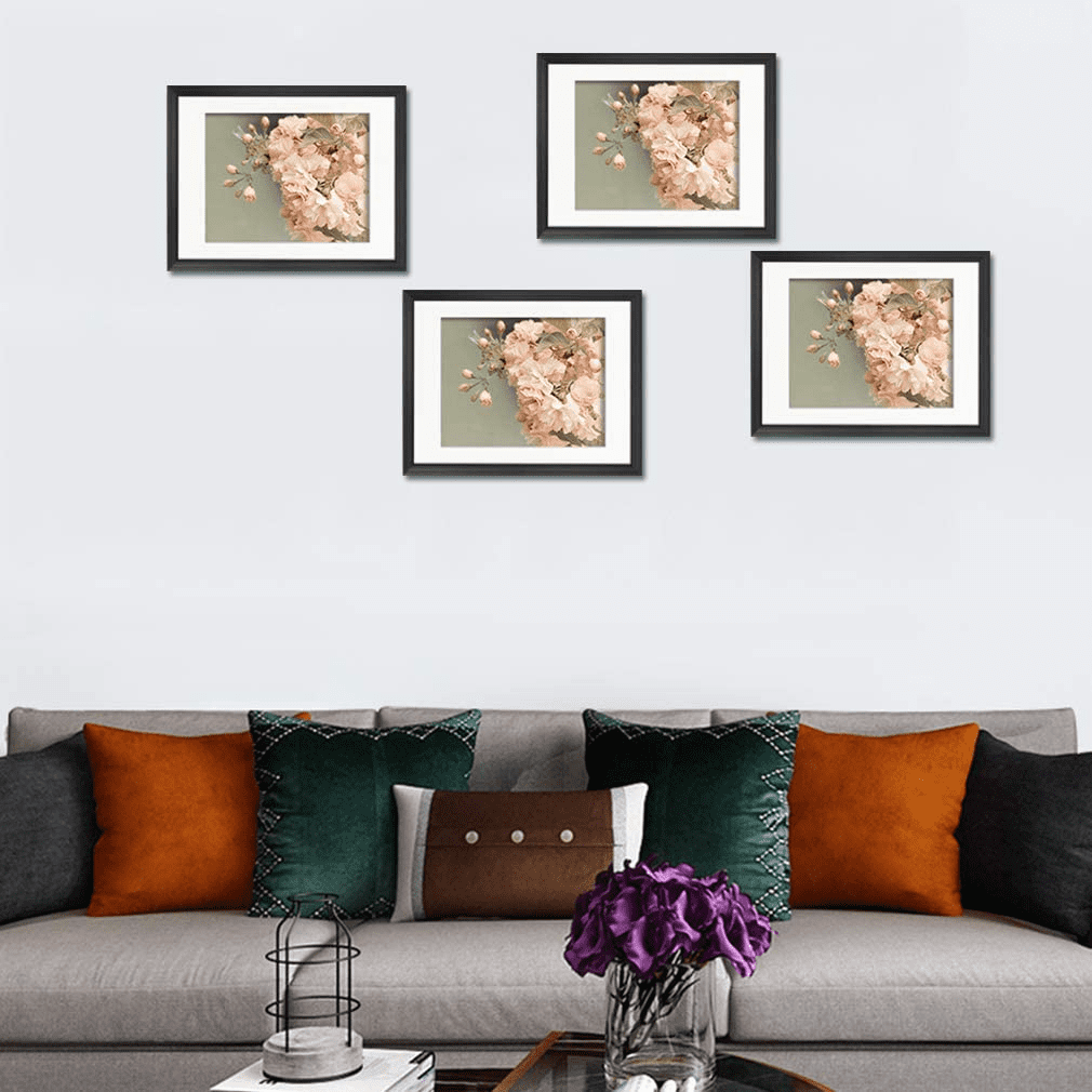 Giftgarden Black 18x24 Frame Matted to Display 16x20 Picture with Mat or 18  x 24 Poster without Mat, Set of 4