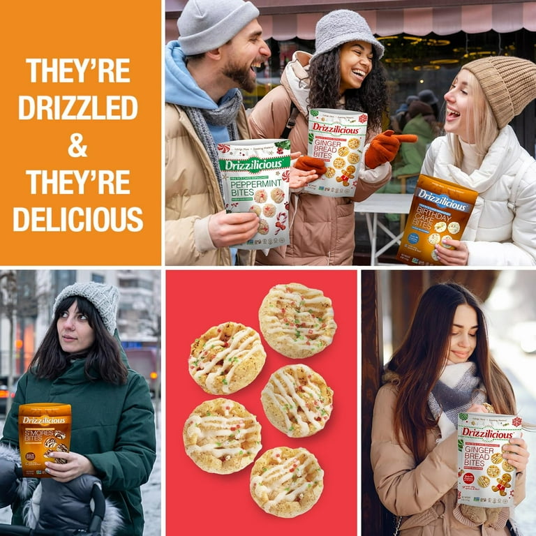 Drizzilicious Mini Rice Cakes, Gingerbread Christmas Candy Rice