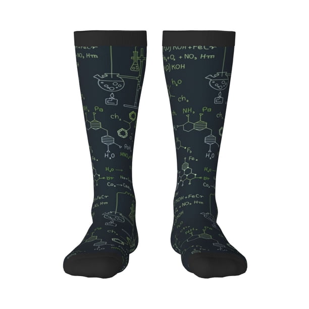 Balery Chemistry Formulas 2 Calcetines novedosos Calcetines deportivos Calcetines hasta la rodilla Calcetines de algodón Calcetines originales y geniales