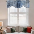 thumbnail image 3 of Tie Up Valances for Windows, Blue Adjustable Valance Curtains Window Treatment for Living Room, Retro Oil Painting Modern Abstract Art Aesthetics Rod Pocket Kitchen Curtains & Drapes 60x18 Inch, 3 of 9