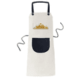 thumbnail image 1 of Tablier Chameau Sphinx Jaune Vert Égypte Ajustable en Coton Lin pour Cuisine BBQ avec Poche, 1 of 2