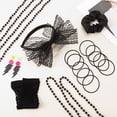 thumbnail image 3 of sixwipe 18 Pcs 80s Accessories Women, Lace Headband Earrings Fishnet Gloves Necklace Bracelet for 80s Retro Party Halloween, 3 of 7