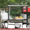 thumbnail image 5 of Royal Gourmet PC3401S Double Shelf Movable Dining Cart Work Table with Handle Outdoor Kitchen Prep Trolley Storage, 5 of 9