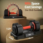 FED Fitness 55LB Adjustable Dumbbells Single,15LB to 55LB Hex Adjustable Dumbbells of 2 Anti-Slip Handle, Suitable for Home Gym Exercise Equipment