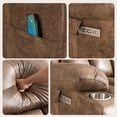 thumbnail image 5 of JULY'S SONG Overstuffed Leather Recliner Chair with Massage and Heat, Power Lift Chairs for Elderly with Cup Holders, Electric Oversized Recliners for Adults with Charge Ports, Brown, 5 of 11