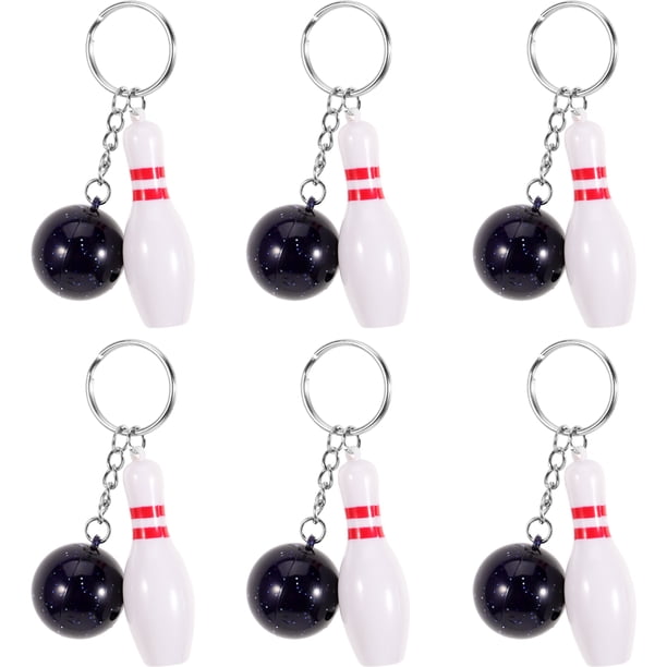 GOOHOCHY 6 llaveros de bolos con dije de bola de bolos, llavero deportivo, recuerdo de fiesta de bolos