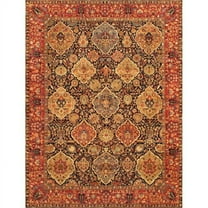 Pasargad Home Kerman Collection Hand-Knotted Lambs Wool Area Rug Navy 8' x 10' Oriental N/A 8' x 10' Indoor