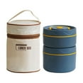 thumbnail image 4 of Round Lunch Box Portable Insulated Lunch Container Set Stainless Steel Box~ H6P9, 4 of 8