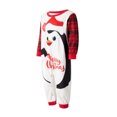 thumbnail image 4 of Family Matching Christmas Pajamas, Cartoon Penguin Print Long Sleeved Tops+ Elastic Waist Plaid Pattern Trousers, 4 of 10